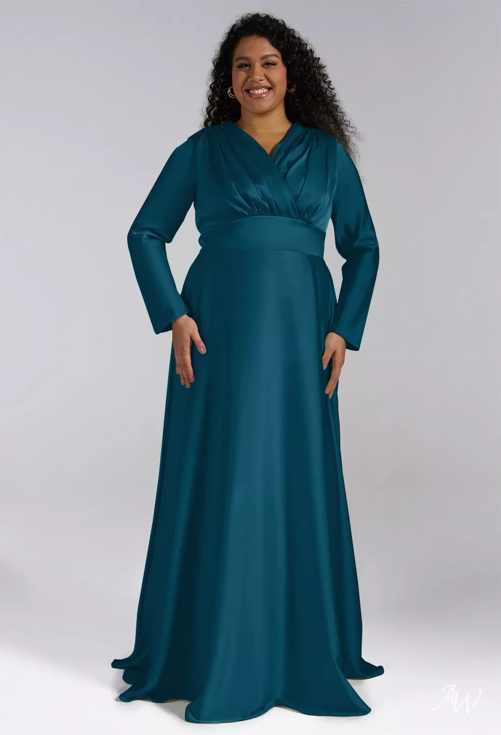 AW April Dress, Sage Green Crystal Satin Satin Charmeuse Stretch